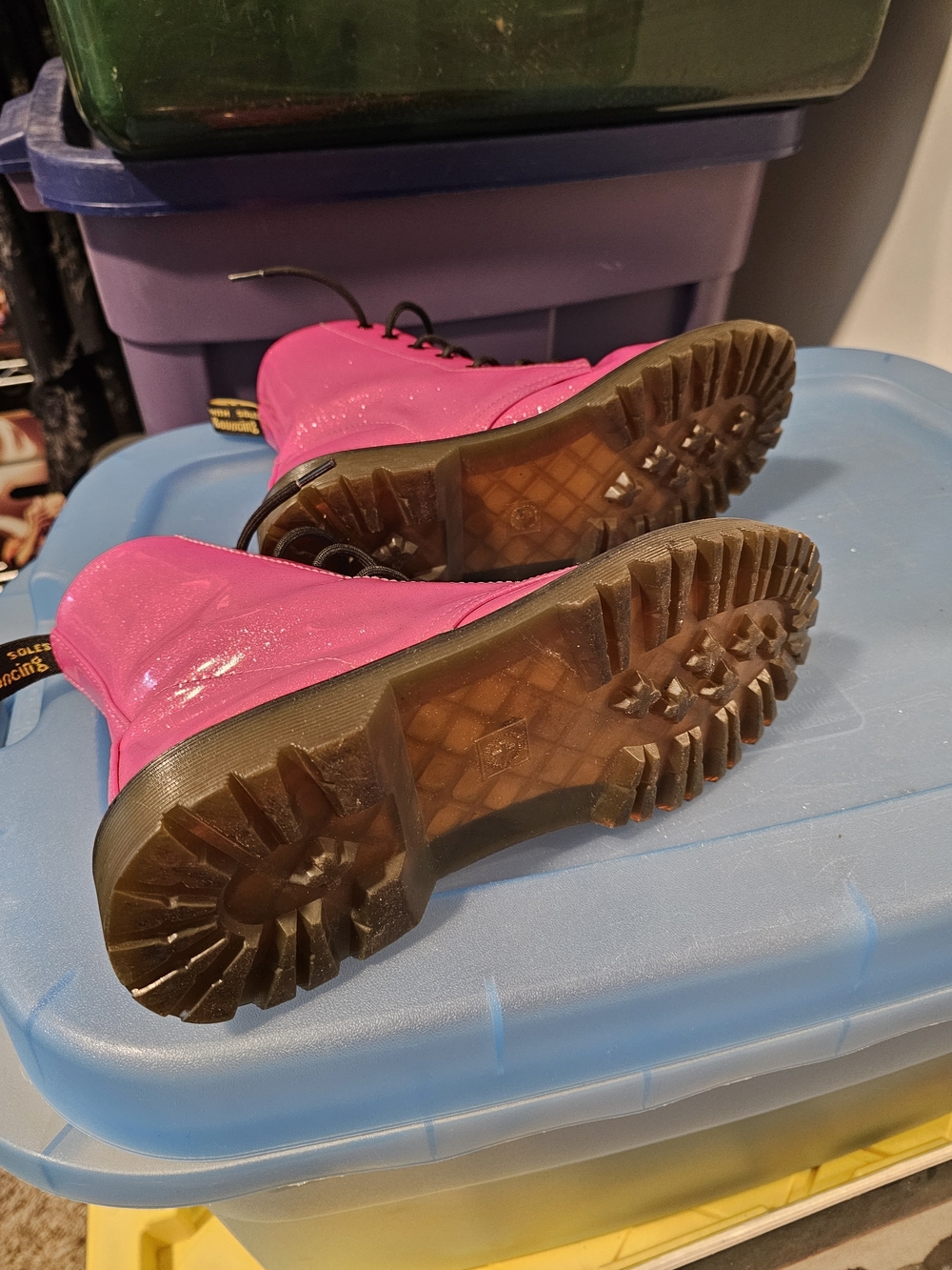 Glittery Hot Pink Dr. Martens Boots - Picture 7 of 7